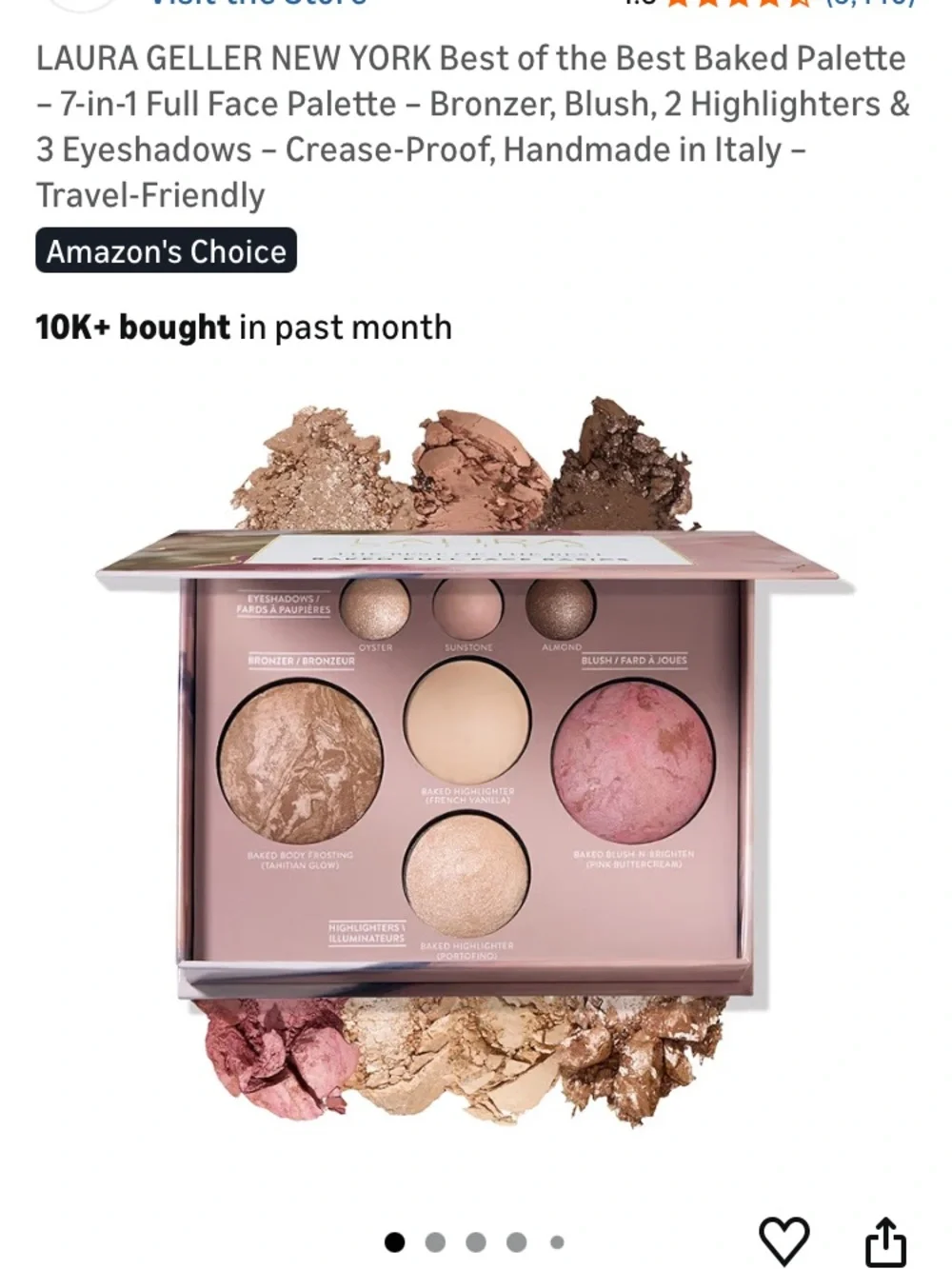 Laura Geller 7-in-1 Face Palette — Pink, Champagne, Bronze, Taupe